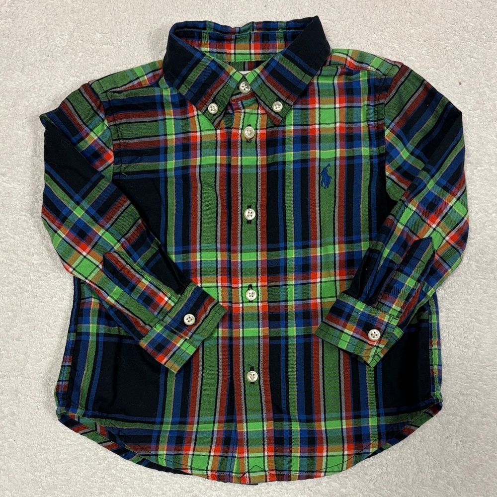 Ralph Lauren Kids Plaid button down plaid shirt 18m